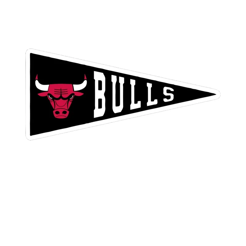 Chicago Bulls - Pennant - Full Color Vinyl Sticker - Custom Size