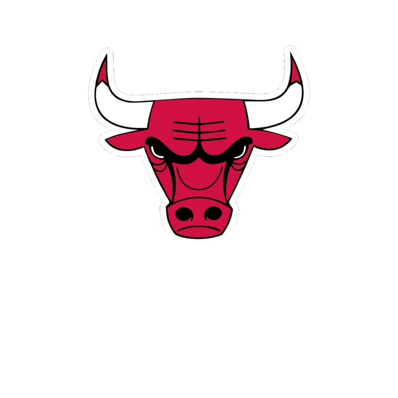 Chicago Bulls - Bull Head - Full Color Vinyl Sticker - Custom Size