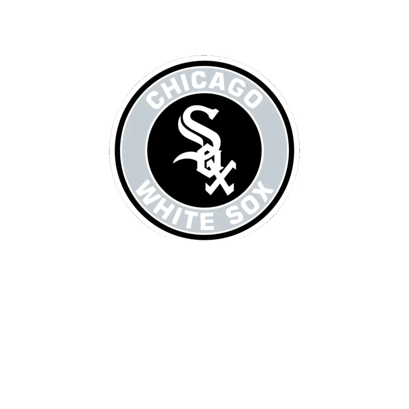 Chicago White Sox - Gray Circle With White Words - Full Color Vinyl Sticker - Custom Size