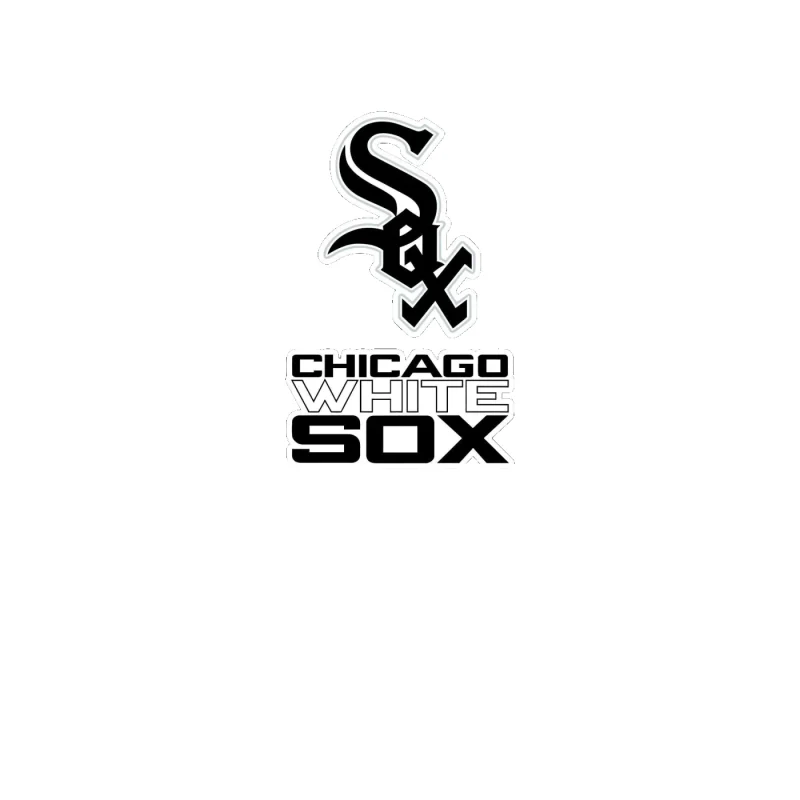 Chicago White Sox - Sox With Name on Bottom - Full Color Vinyl Sticker - Custom Size