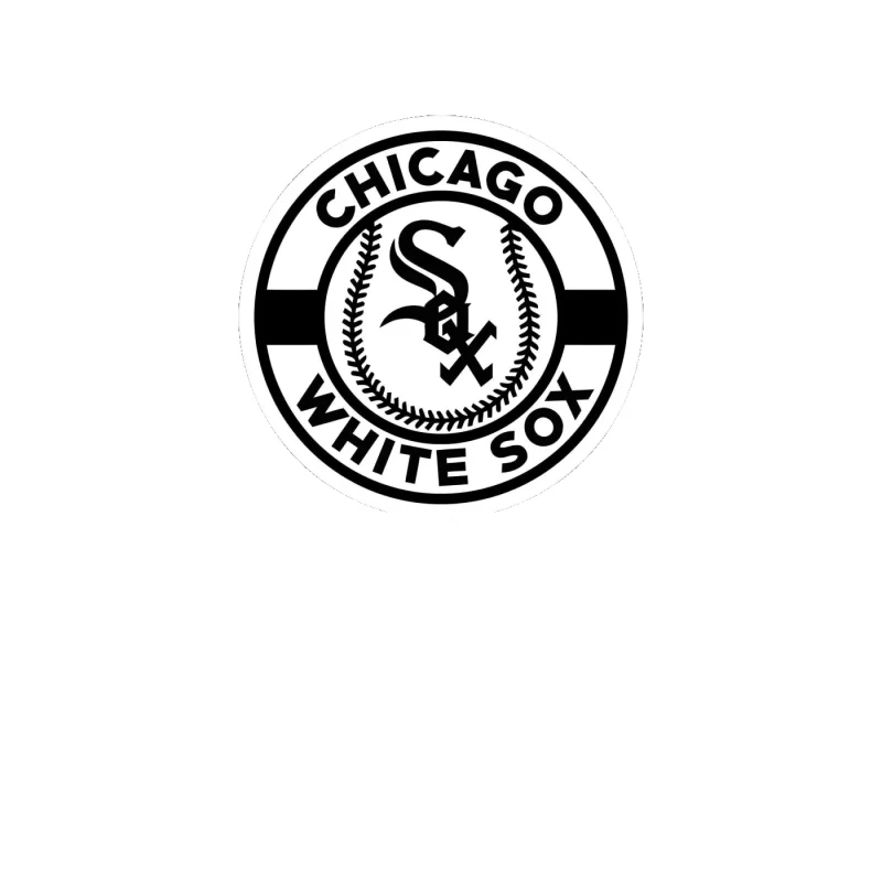 Chicago White Sox - White And Black Circle - Full Color Vinyl Sticker - Custom Size