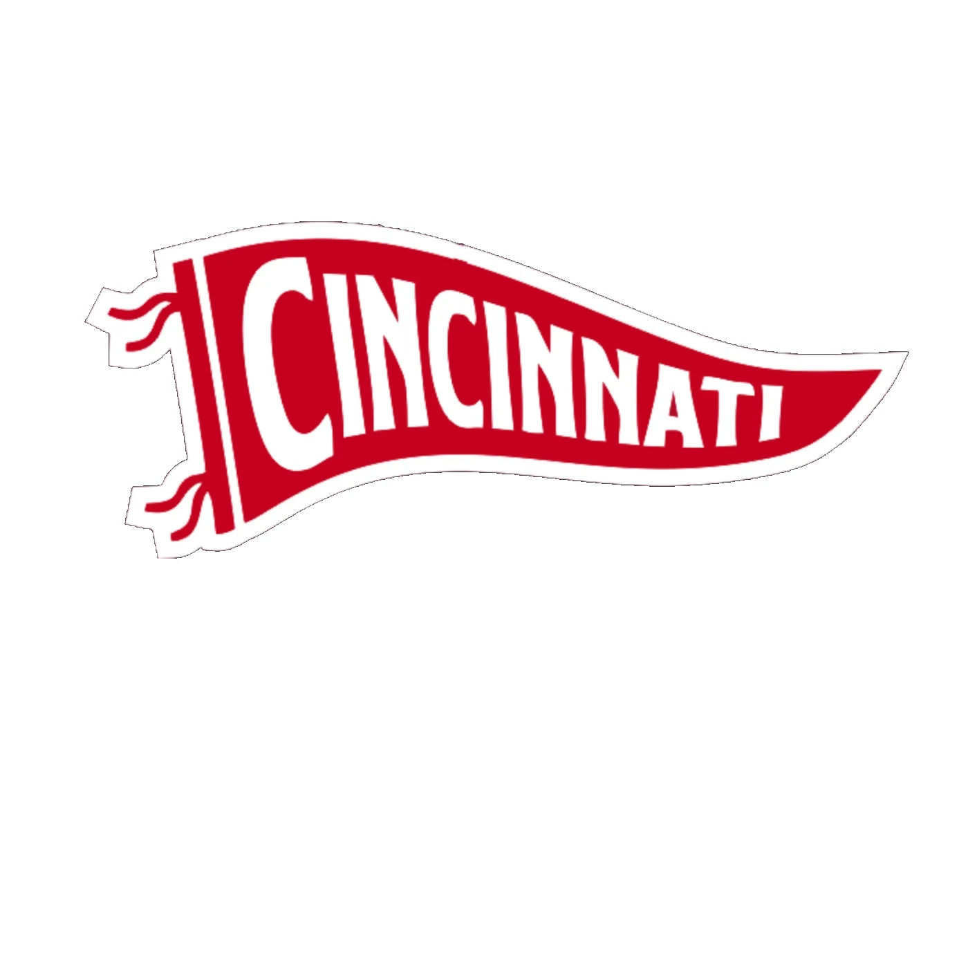 Cincinnati Reds - Pennants - Full Color Vinyl Sticker - Custom Size