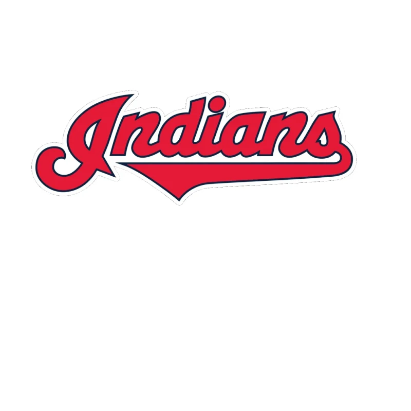 Cleveland Indians - Indians Cursive - Full Color Vinyl Sticker - Custom Size