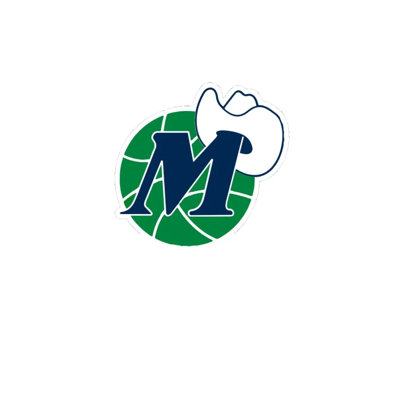 Dallas Mavericks - Basketball With Hat - Full Color Vinyl Sticker - Custom Size