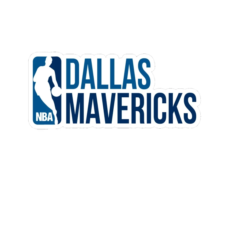 Dallas Mavericks - NBA Logo With Name - Full Color Vinyl Sticker - Custom Size