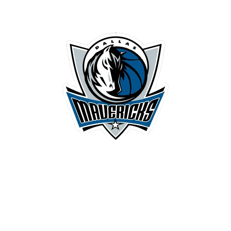 Dallas Mavericks - Shield With Half Horse Half Basketball - Full Color Vinyl Sticker - Custom Size