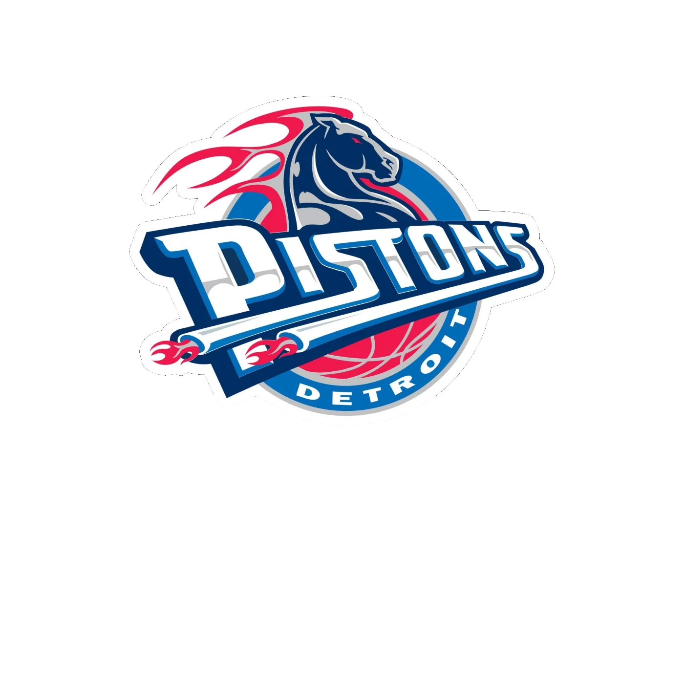 Detroit Pistons - Image 5 - Full Color Vinyl Sticker - Custom Size