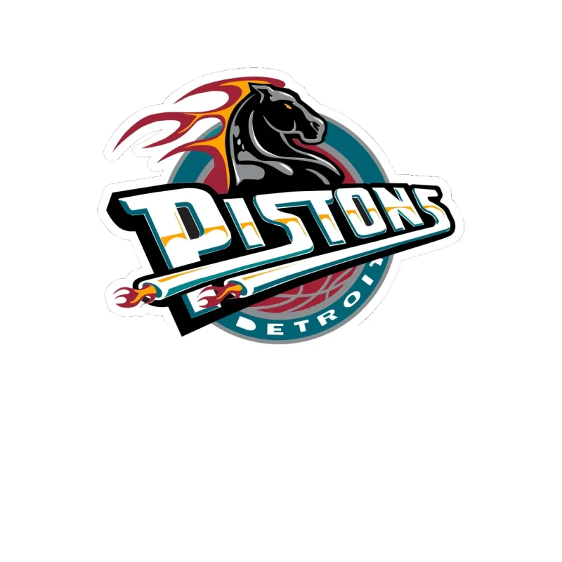 Detroit Pistons - Image 3 - Full Color Vinyl Sticker - Custom Size