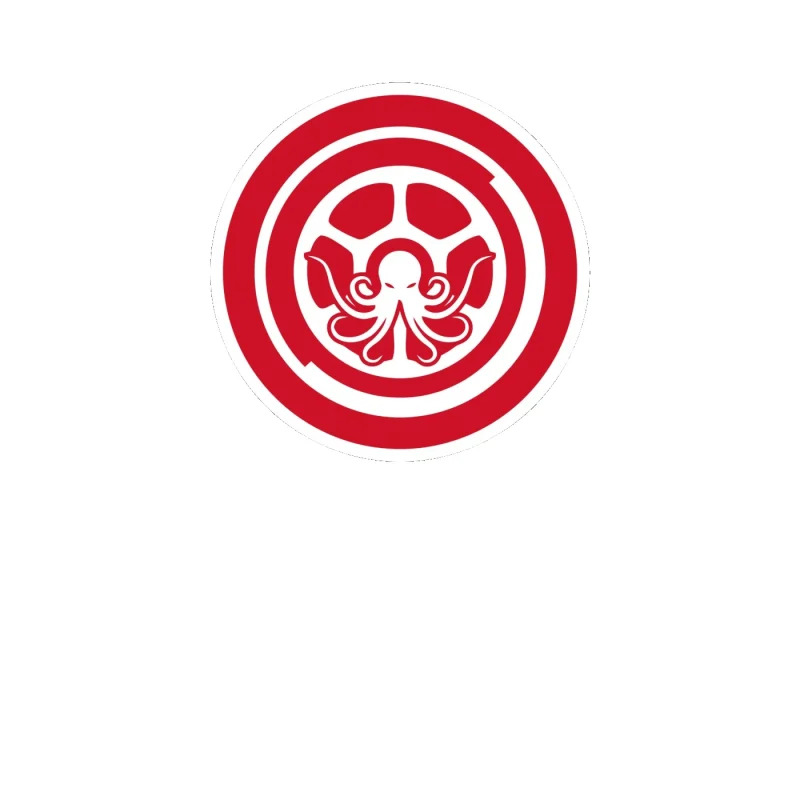 Detroit Red Wings - Circle With Octopus - Full Color Vinyl Sticker - Custom Size