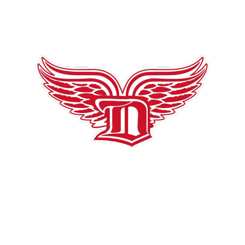 Detroit Red Wings - D With Wings - Full Color Vinyl Sticker - Custom Size