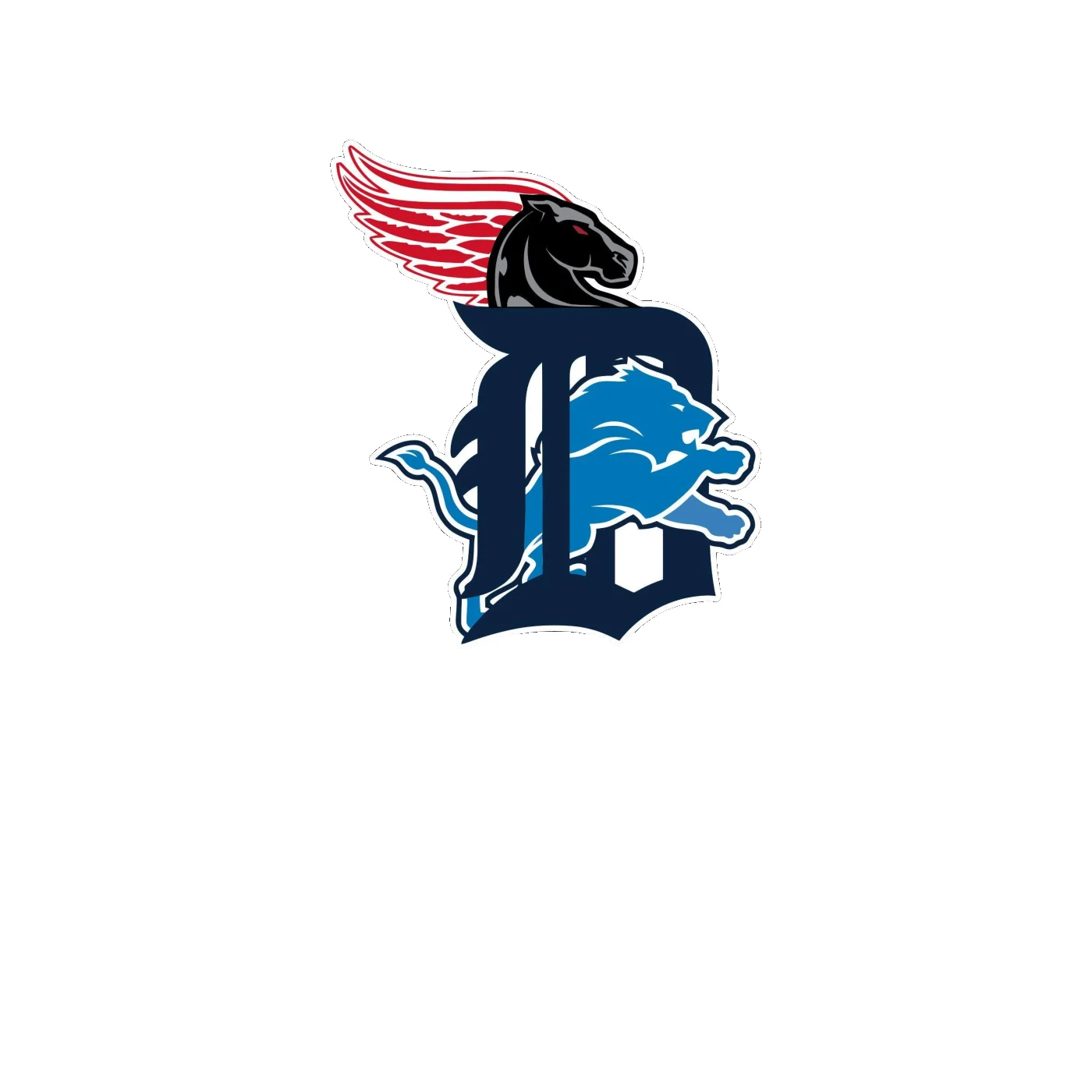 Detroit Sports Teams Full Color Vinyl Sticker - Custom Size