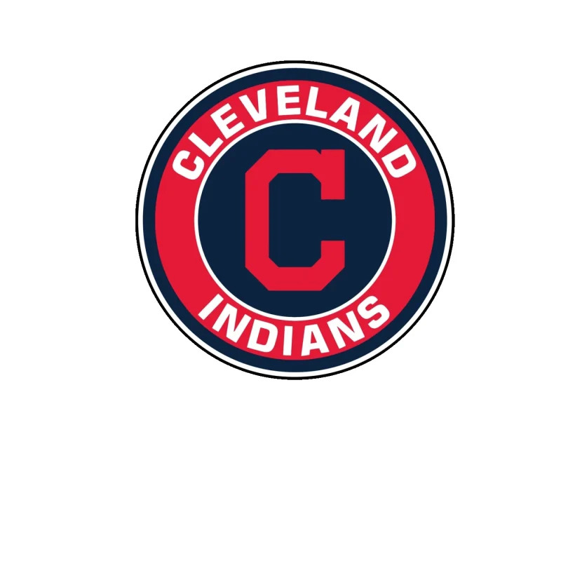Cleveland Indians - Blue and Red Circle - Full Color Vinyl Sticker - Custom Size
