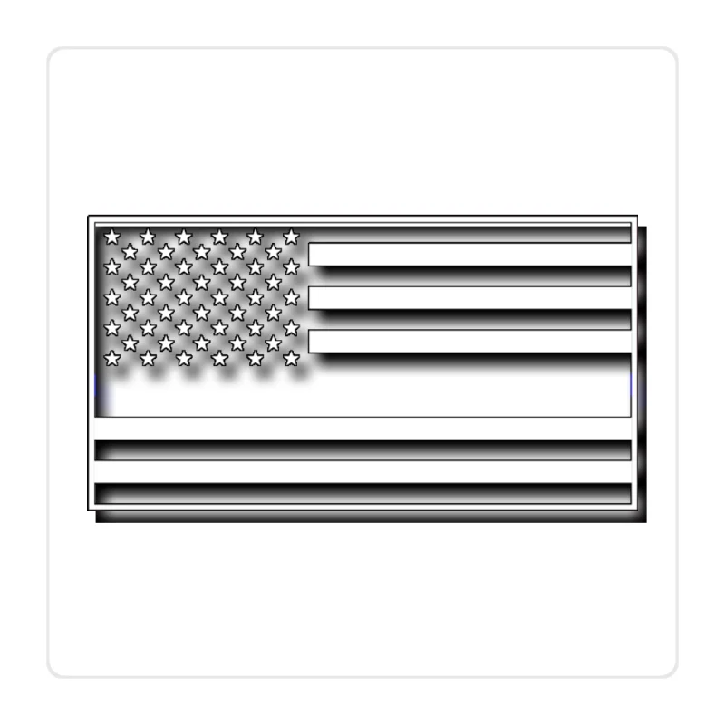 Blue Line American Flag Full Color Vinyl Decal - custom size