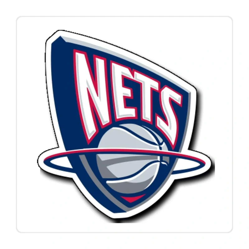 Brooklyn Nets - Basketball Hoop With Nets - Full Color Vinyl Sticker - Custom Size