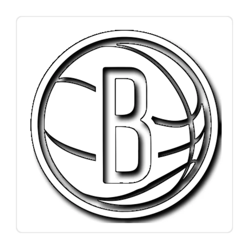 Brooklyn Nets - Basketball With B In Middle - Full Color Vinyl Sticker - Custom Size