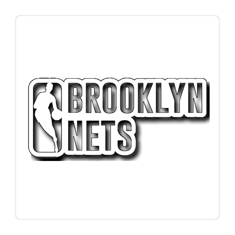 Brooklyn Nets - NBA Logo With Name - Full Color Vinyl Sticker - Custom Size