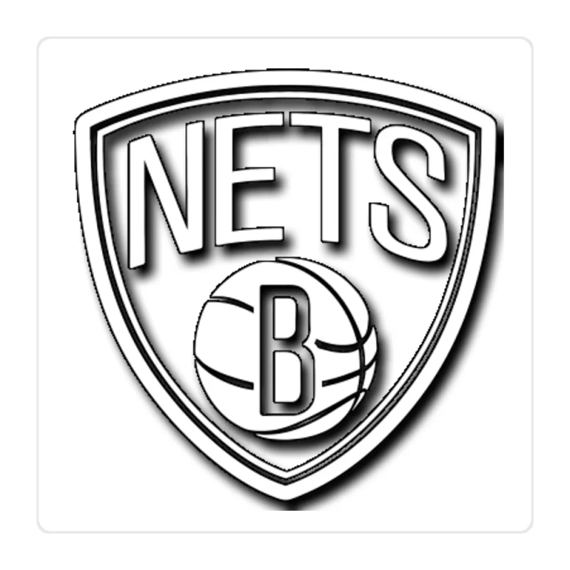 Brooklyn Nets - Shield With Basketball And Nets - Full Color Vinyl Sticker - Custom Size