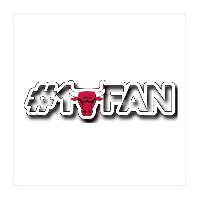 Chicago Bulls - #1 Fan - Full Color Vinyl Sticker - Custom Size