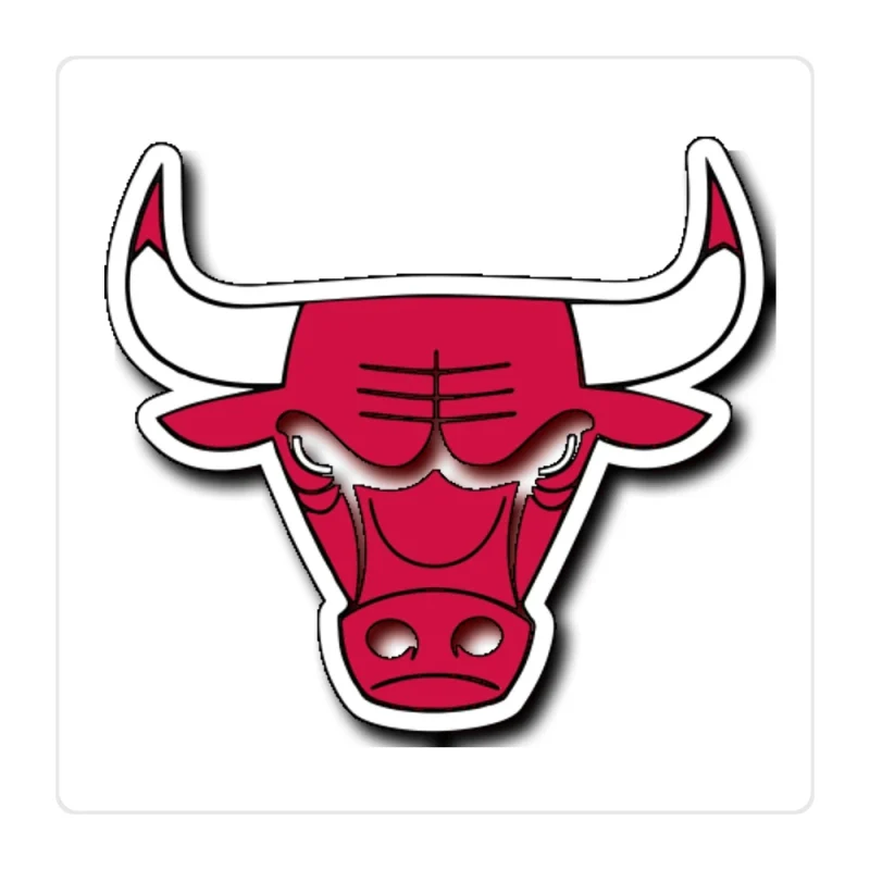 Chicago Bulls - Bull Head - Full Color Vinyl Sticker - Custom Size