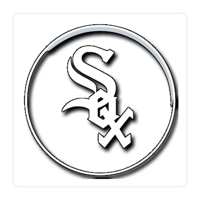 Chicago White Sox - Black Circle With White Sox - Full Color Vinyl Sticker - Custom Size