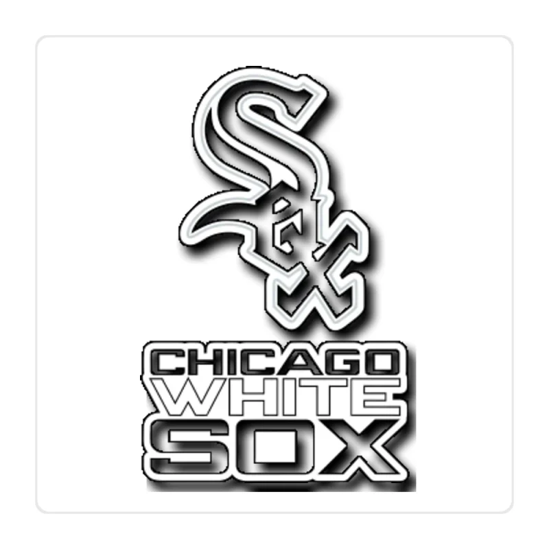 Chicago White Sox - Sox With Name on Bottom - Full Color Vinyl Sticker - Custom Size