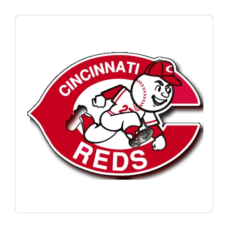 Cincinnati Reds - C With Mr. Red - Full Color Vinyl Sticker - Custom Size