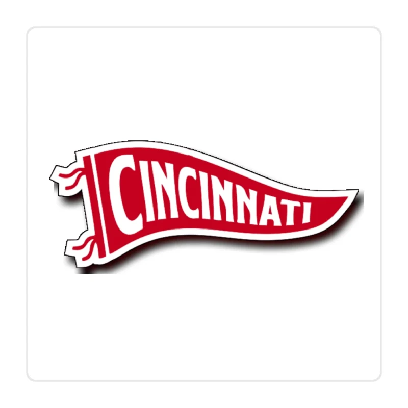 Cincinnati Reds - Pennants - Full Color Vinyl Sticker - Custom Size