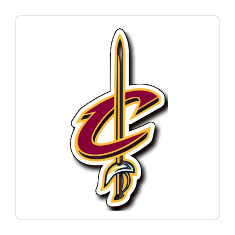 Cleveland Cavaliers - C With Sword - Full Color Vinyl Sticker - Custom Size