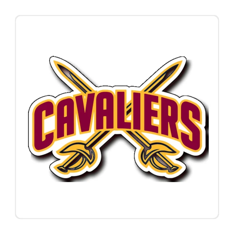 Cleveland Cavaliers - Cavaliers With Swords - Full Color Vinyl Sticker - Custom Size