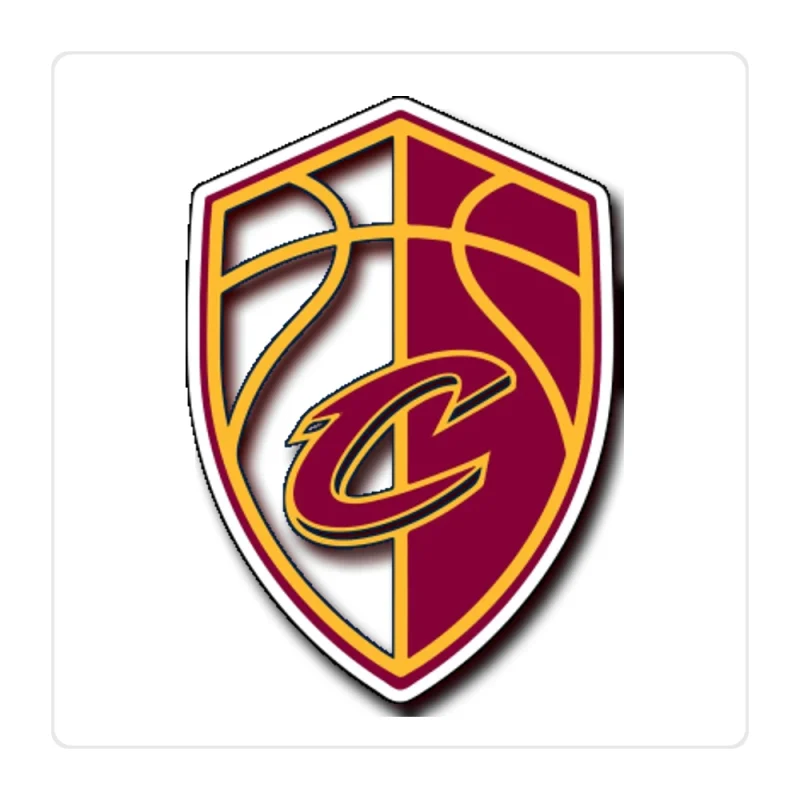 Cleveland Cavaliers - Shield With C In Middle - Full Color Vinyl Sticker - Custom Size