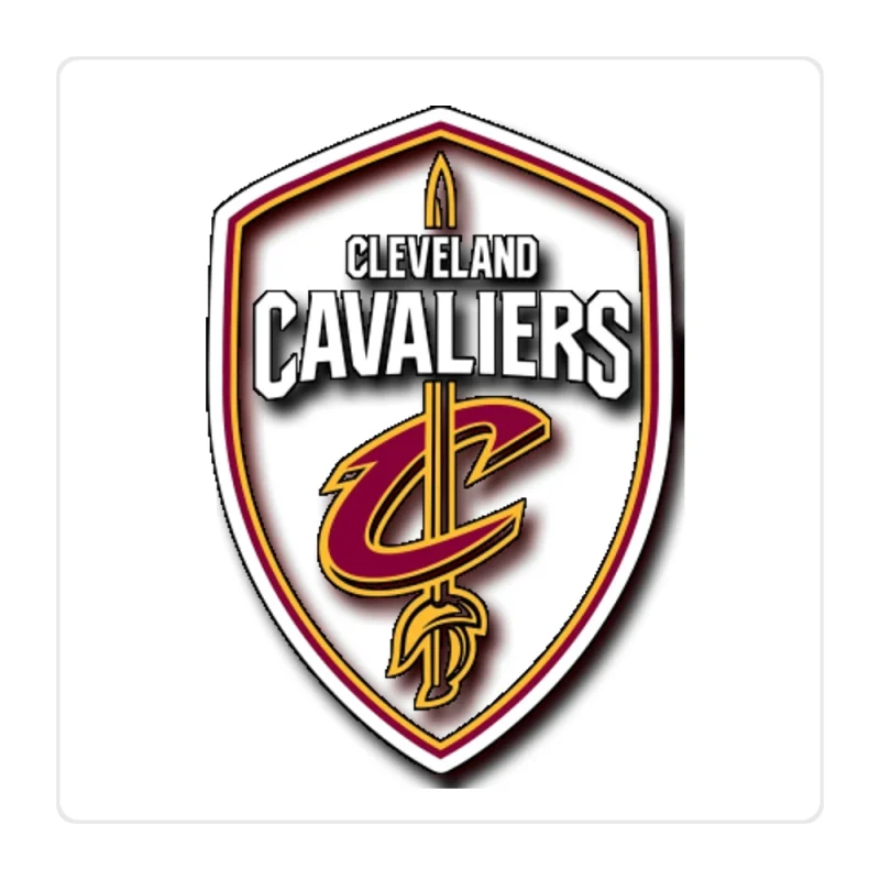Cleveland Cavaliers - Shield With Name - Full Color Vinyl Sticker - Custom Size