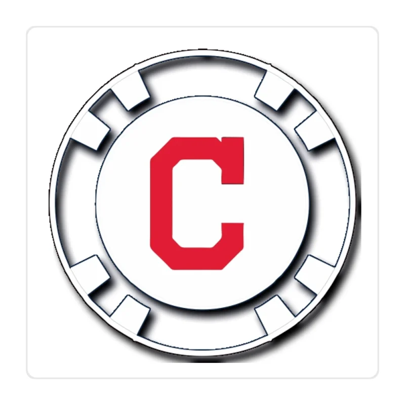 Cleveland Indians - Blue Poker Chip - Full Color Vinyl Sticker - Custom Size