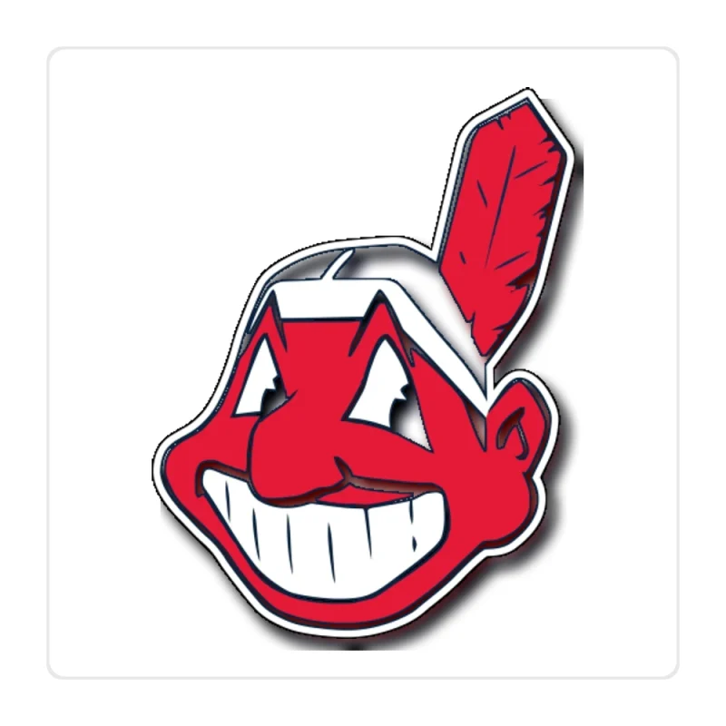 Cleveland Indians - Chief Wahoo - Full Color Vinyl Sticker - Custom Size