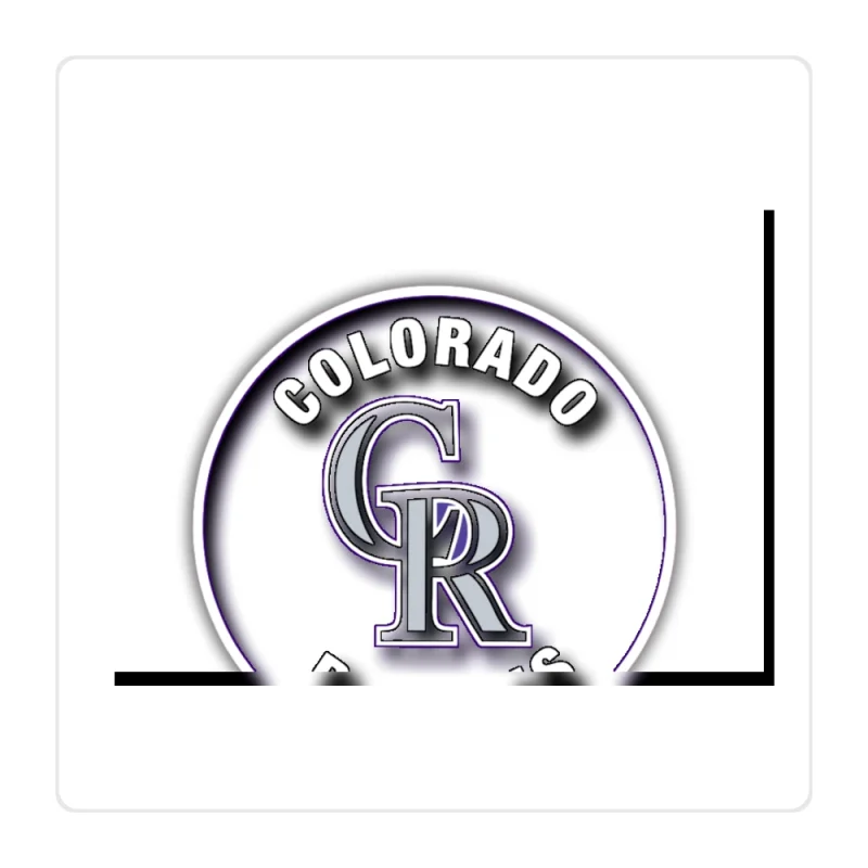 Colorado Rockies - Black and Purple Circle - Full Color Vinyl Sticker - Custom Size