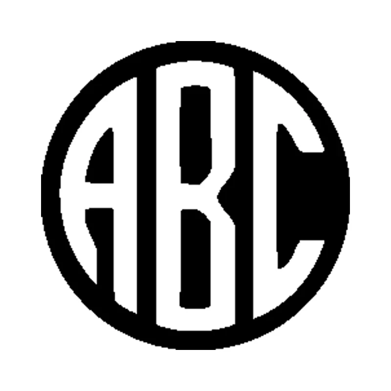 Custom Monogram Vinyl Sticker - Custom Size
