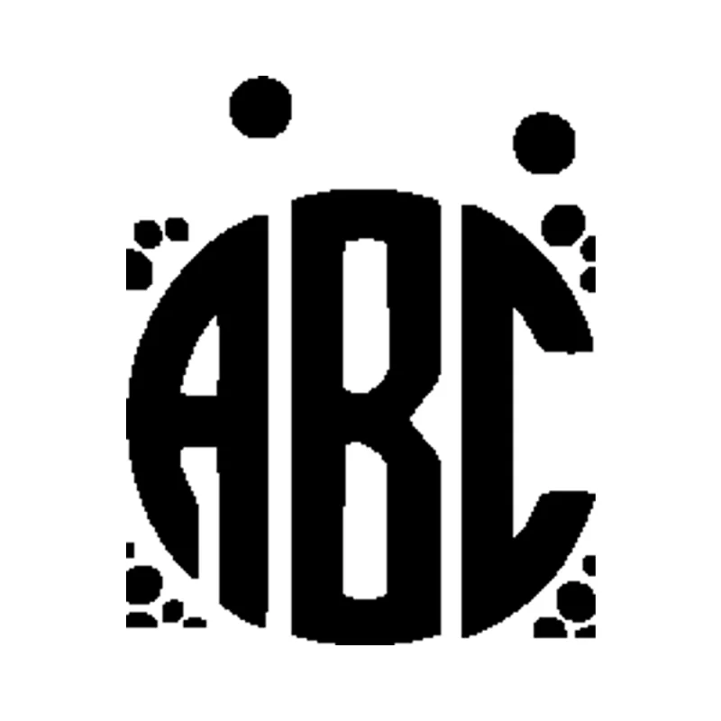 Custom Monogram Vinyl Sticker - Custom Size