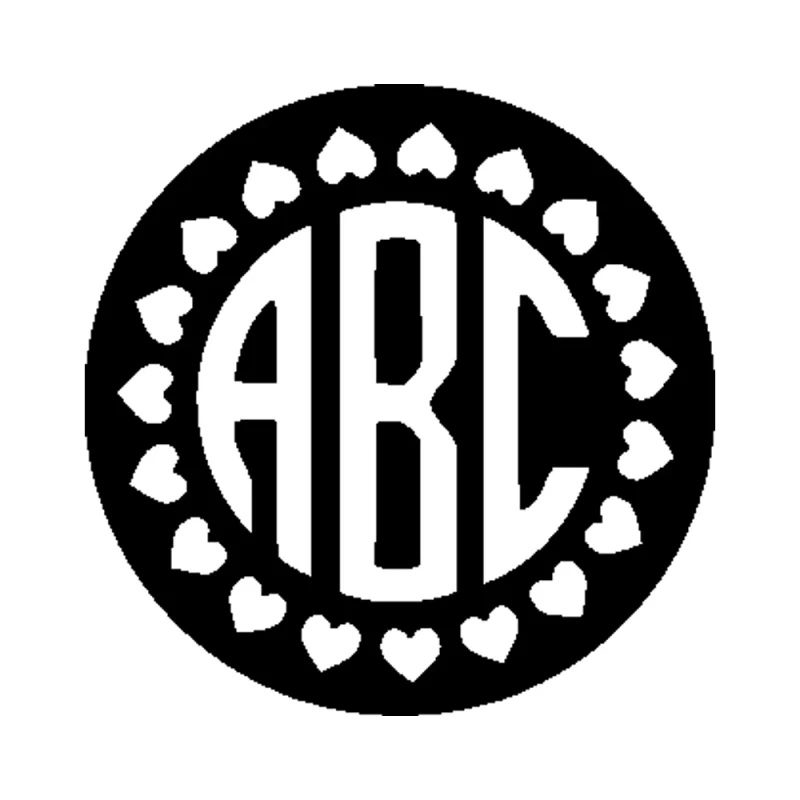 Custom Monogram Vinyl Sticker - Custom Size