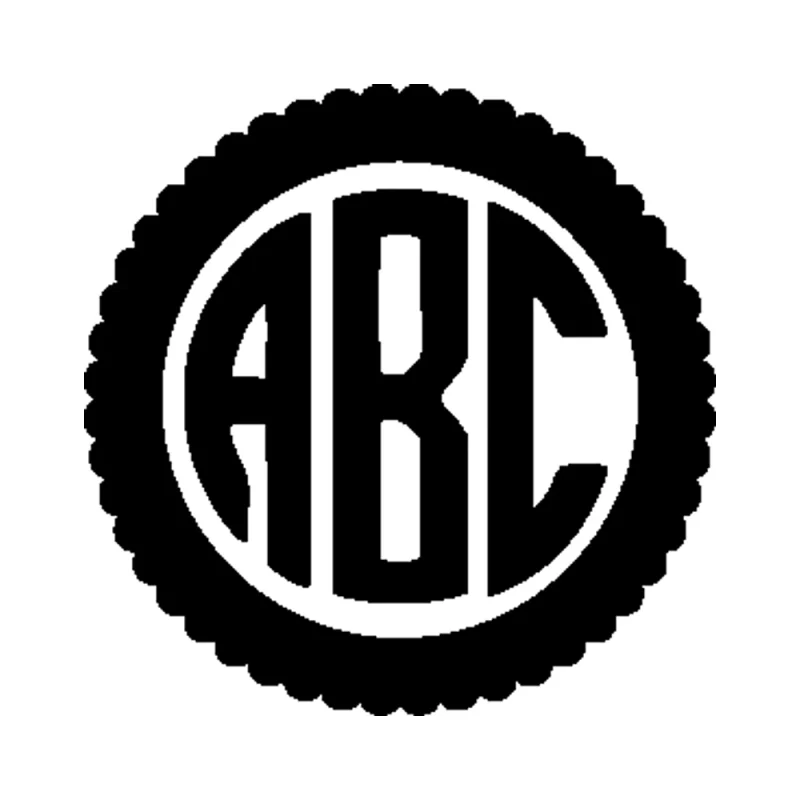 Custom Monogram Vinyl Sticker - Custom Size