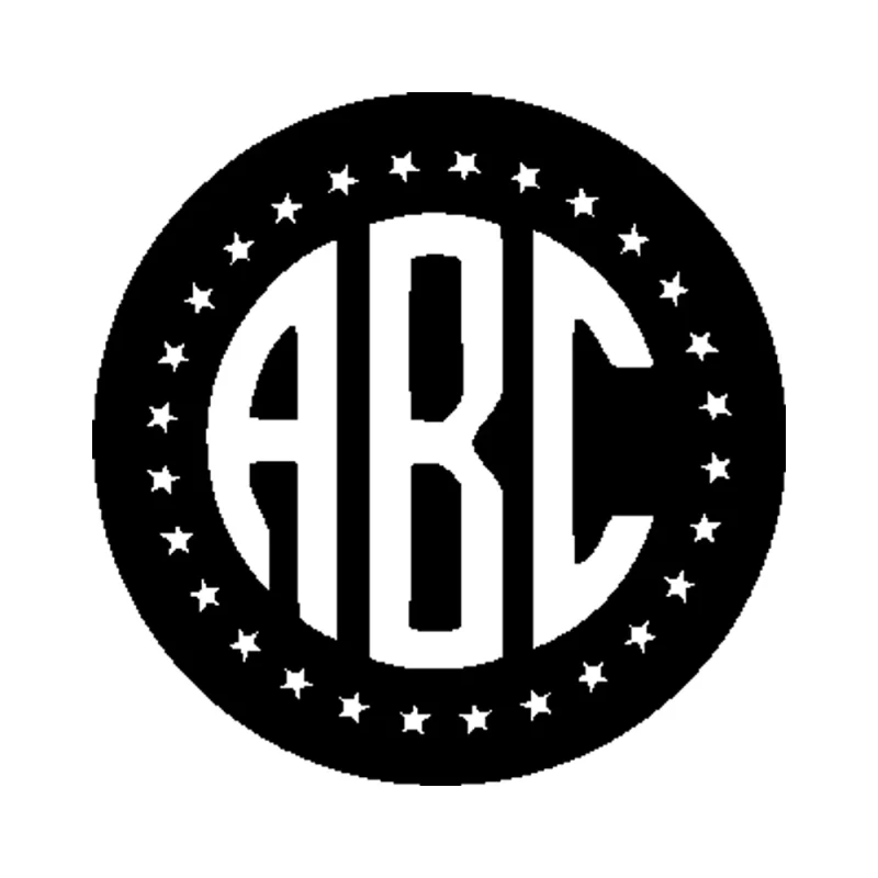 Custom Monogram Vinyl Sticker - Custom Size