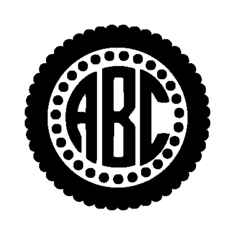 Custom Monogram Vinyl Sticker - Custom Size