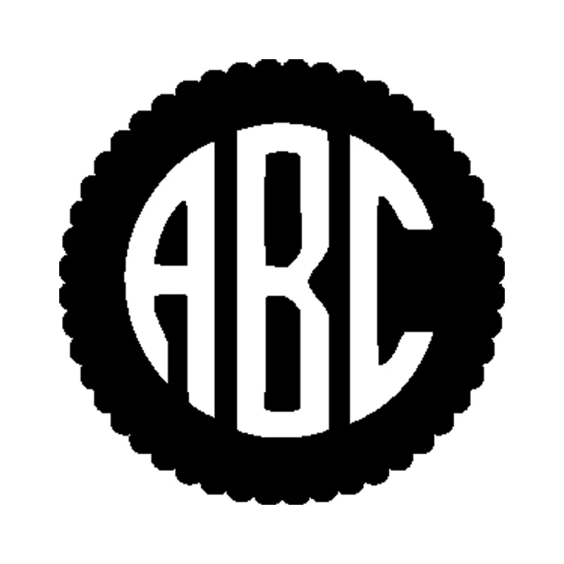Custom Monogram Vinyl Sticker - Custom Size