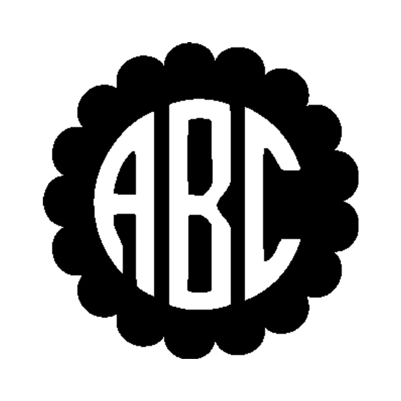 Custom Monogram Vinyl Sticker - Custom Size