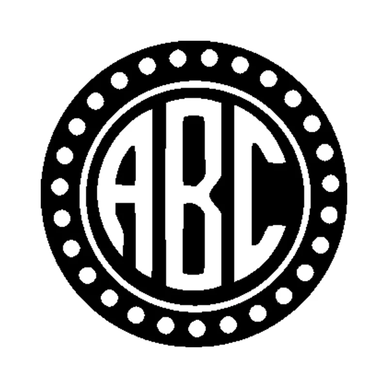 Custom Monogram Vinyl Sticker - Custom Size