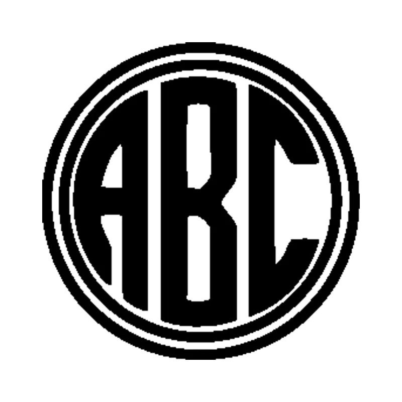 Custom Monogram Vinyl Sticker - Custom Size