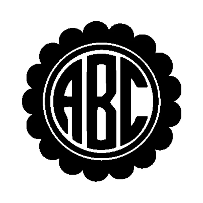 Custom Monogram Vinyl Sticker - Custom Size