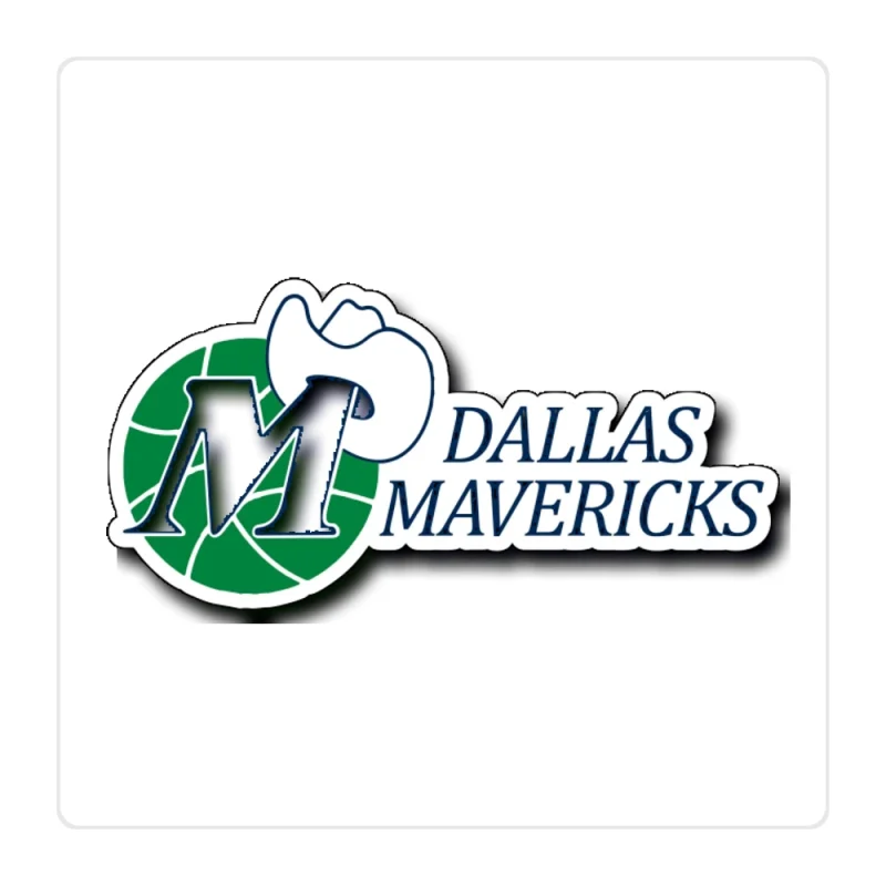 Dallas Mavericks - Basketball With Hat And Name - Full Color Vinyl Sticker - Custom Size