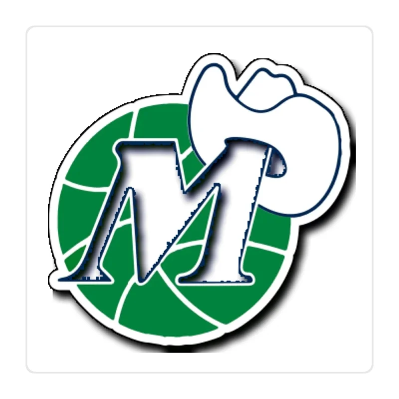 Dallas Mavericks - Basketball With Hat - Full Color Vinyl Sticker - Custom Size
