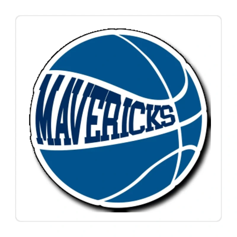 Dallas Mavericks - Basketball With Mavericks - Full Color Vinyl Sticker - Custom Size