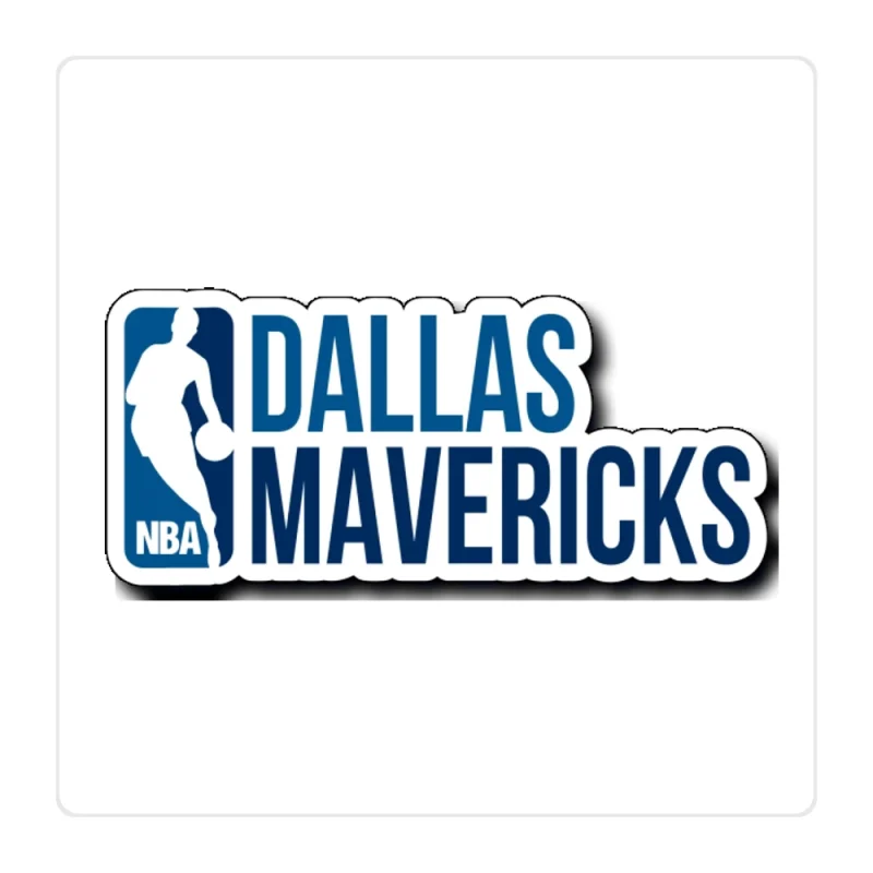 Dallas Mavericks - NBA Logo With Name - Full Color Vinyl Sticker - Custom Size