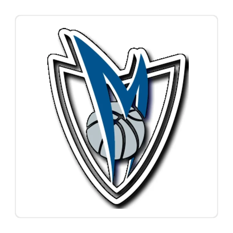 Dallas Mavericks - Shield With M - Full Color Vinyl Sticker - Custom Size
